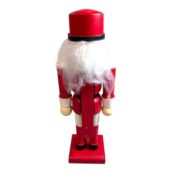 Vintage Wooden Red Nutcracker Soldier Figurine Hand-Painted Christmas Beard READ - Picture 9 of 10
